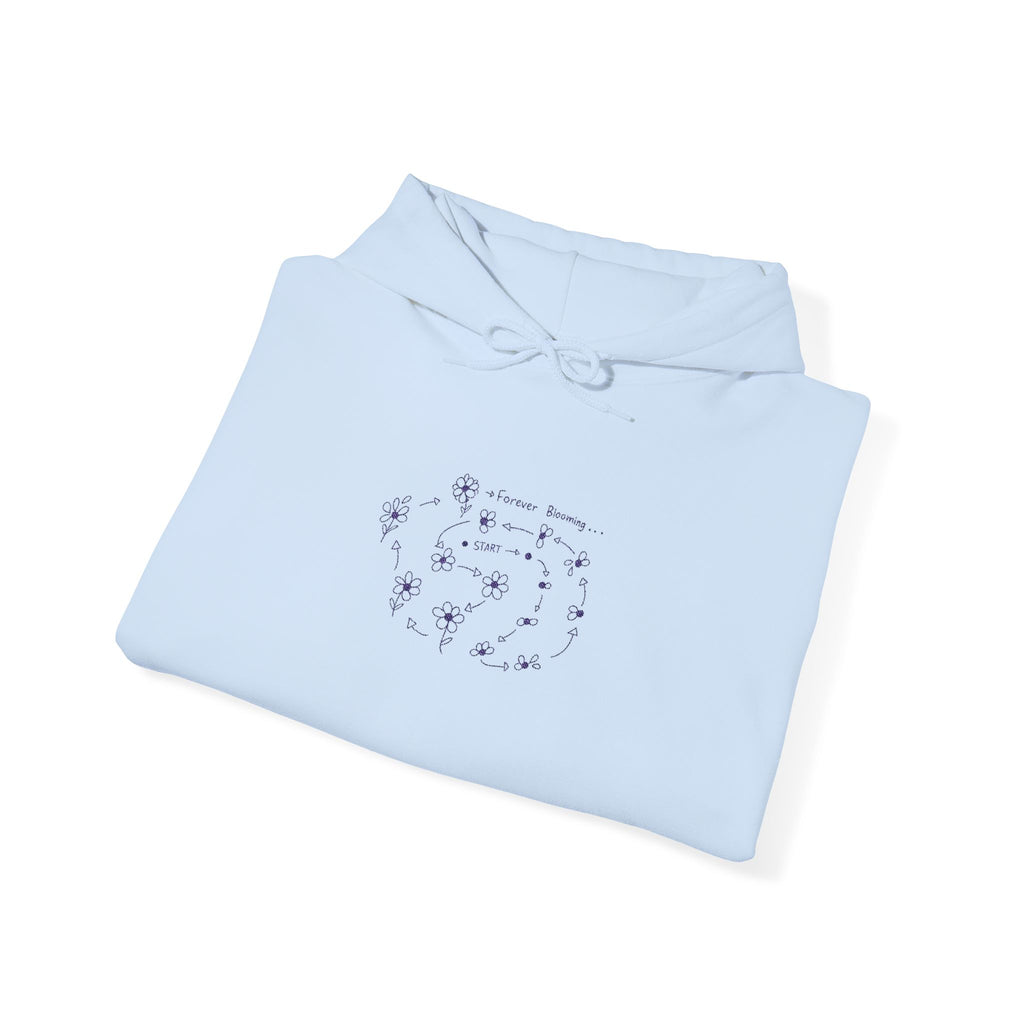 Forever Blooming Hoodie — Minimal Flower Path Pullover