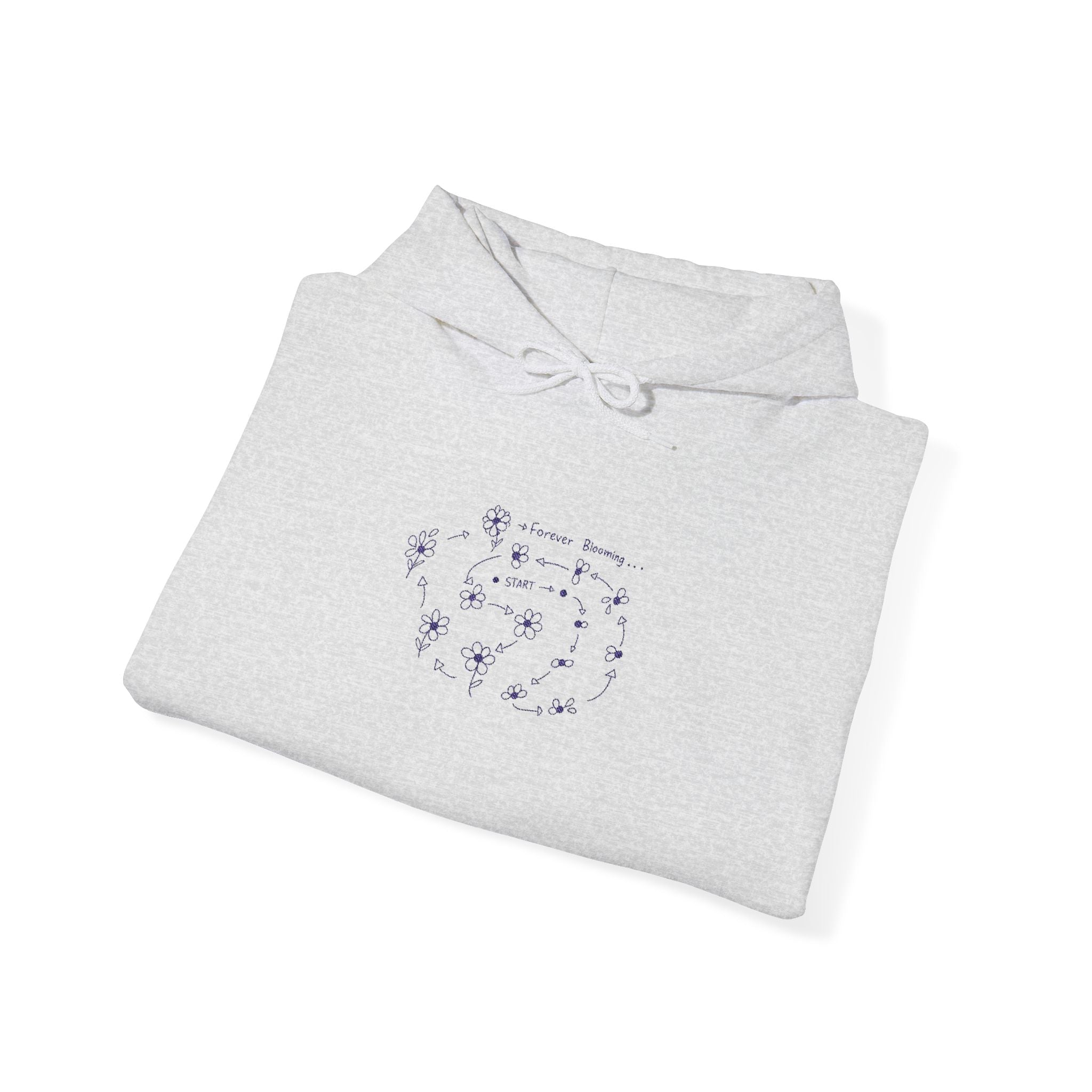 Forever Blooming Hoodie — Minimal Flower Path Pullover
