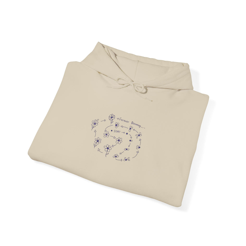 Forever Blooming Hoodie — Minimal Flower Path Pullover