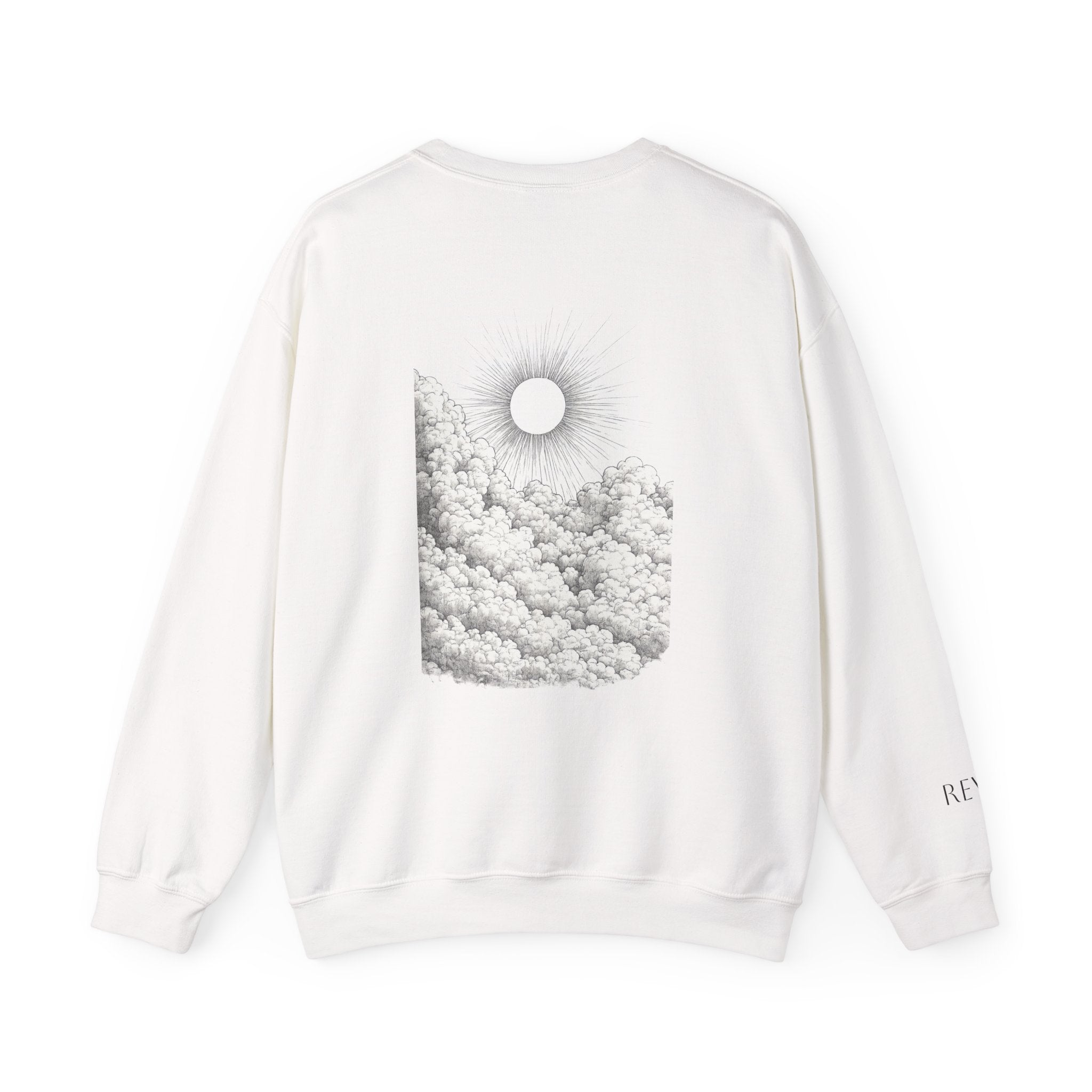 The Sun Seeker Crewneck | Minimal Graphic Sun Cloud Illustration