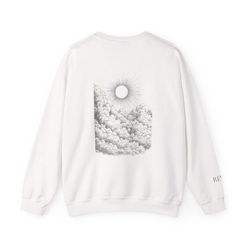 The Sun Seeker Crewneck | Minimal Graphic Sun Cloud Illustration