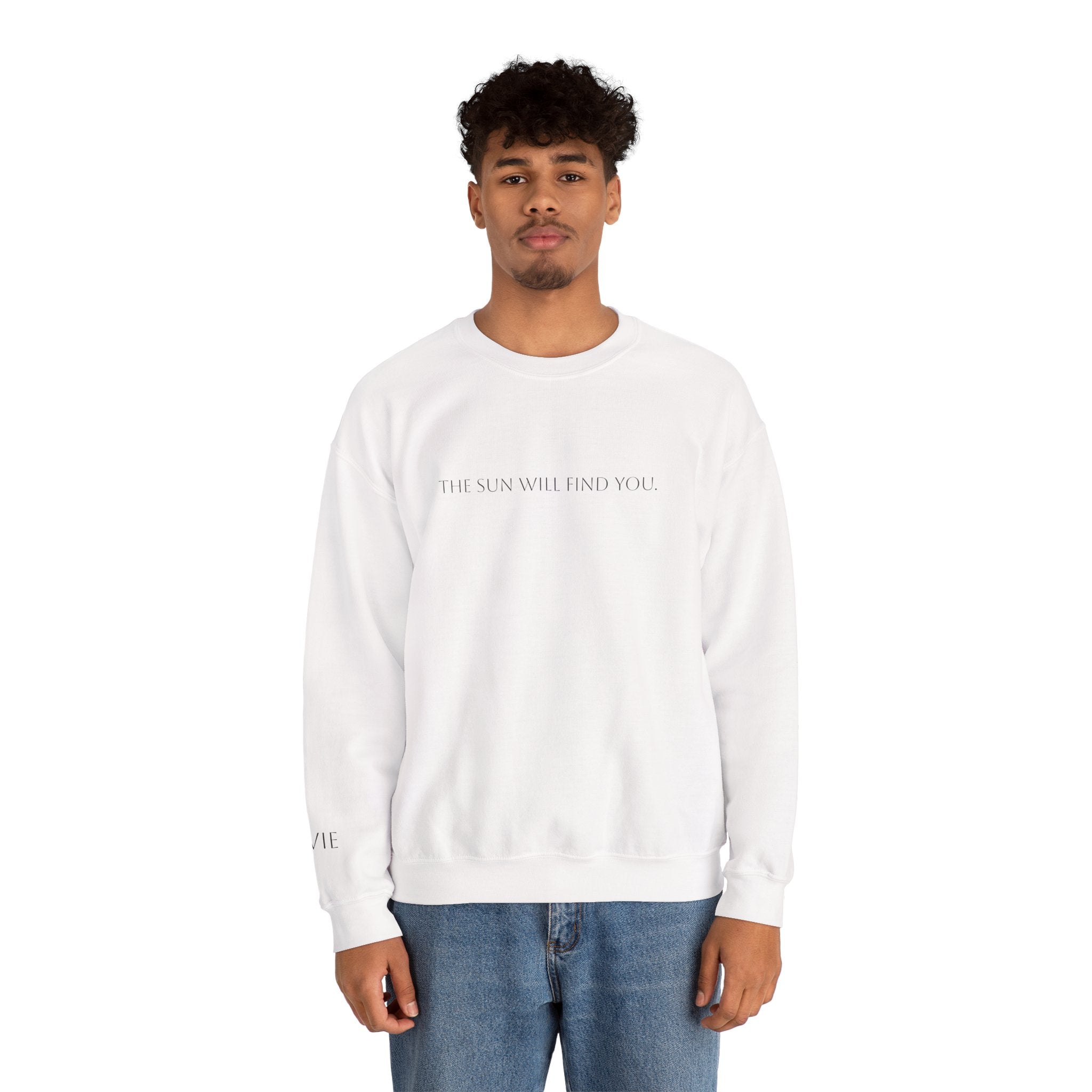 The Sun Seeker Crewneck | Minimal Graphic Sun Cloud Illustration