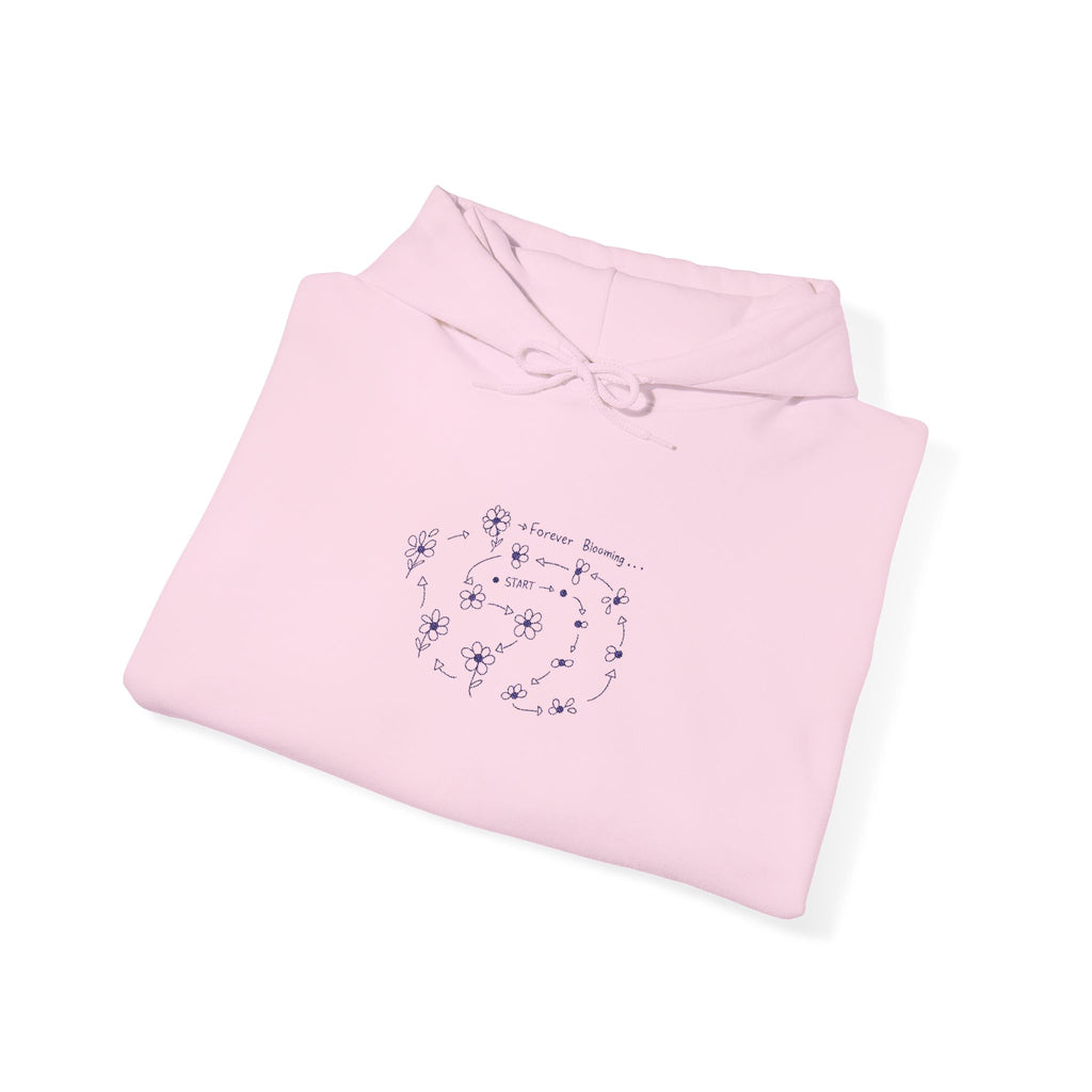 Forever Blooming Hoodie — Minimal Flower Path Pullover